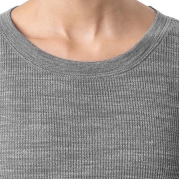 Fruit of the Loom Women's Long Underwear Waffle Crew Neck Thermal Top gray grey - Picture 2 of 8